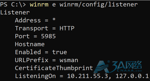 WinRm listeners 