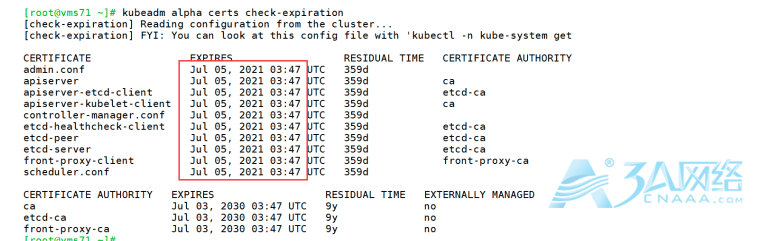 kubernetes 证书续签