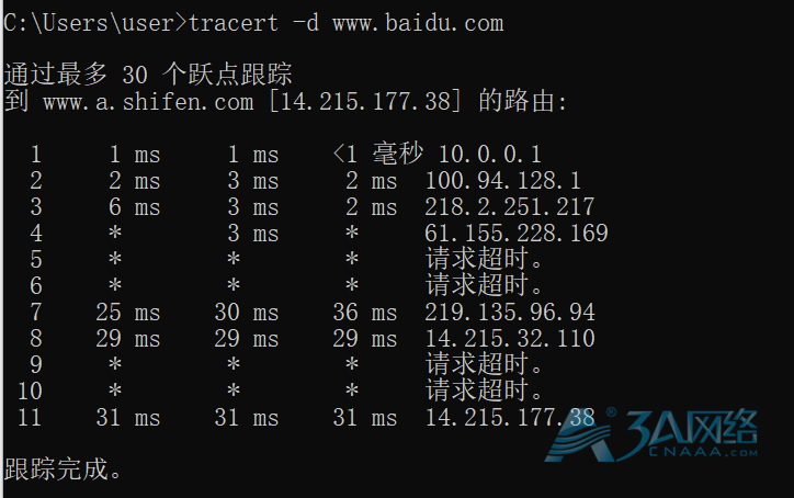 常见网络检测命令