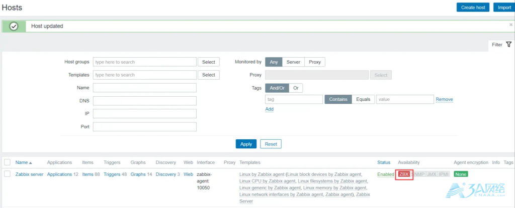 docker-compose部署zabbix