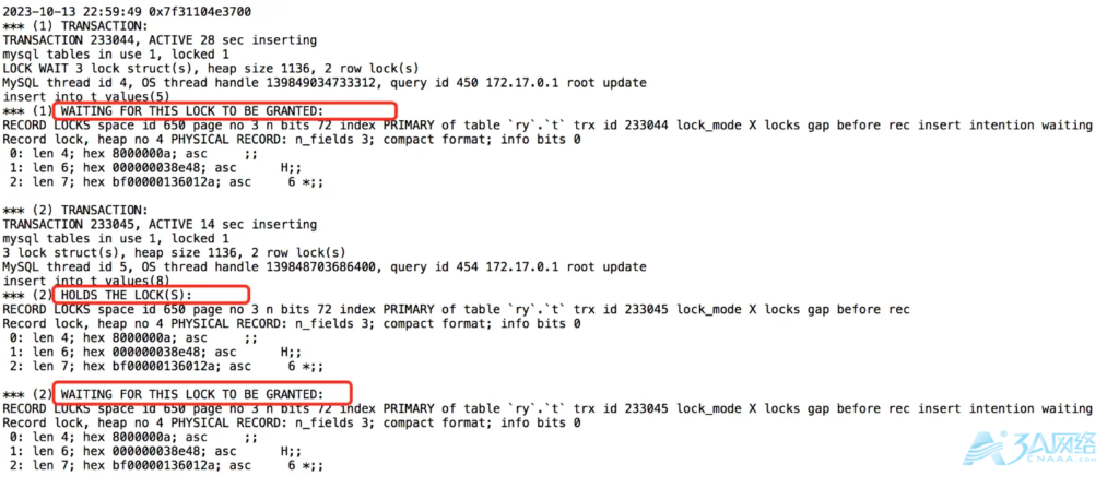 MySQL InnoDB调试死锁