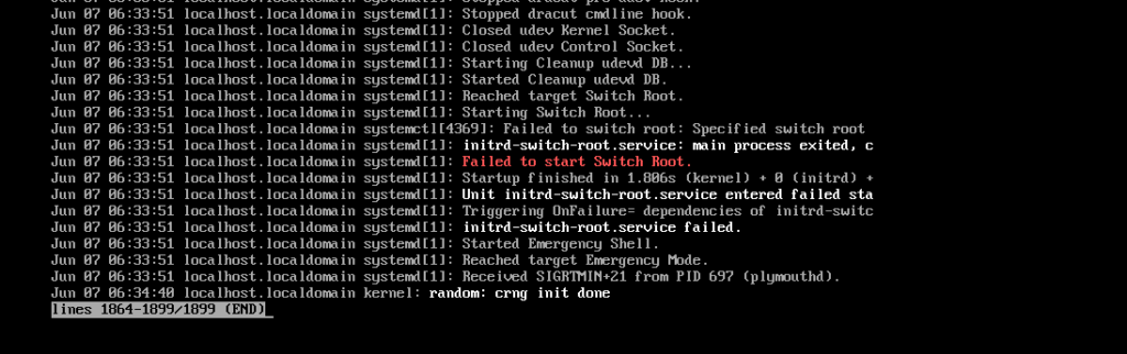 linux centOS虚拟机出现entering emergency mode解决方案